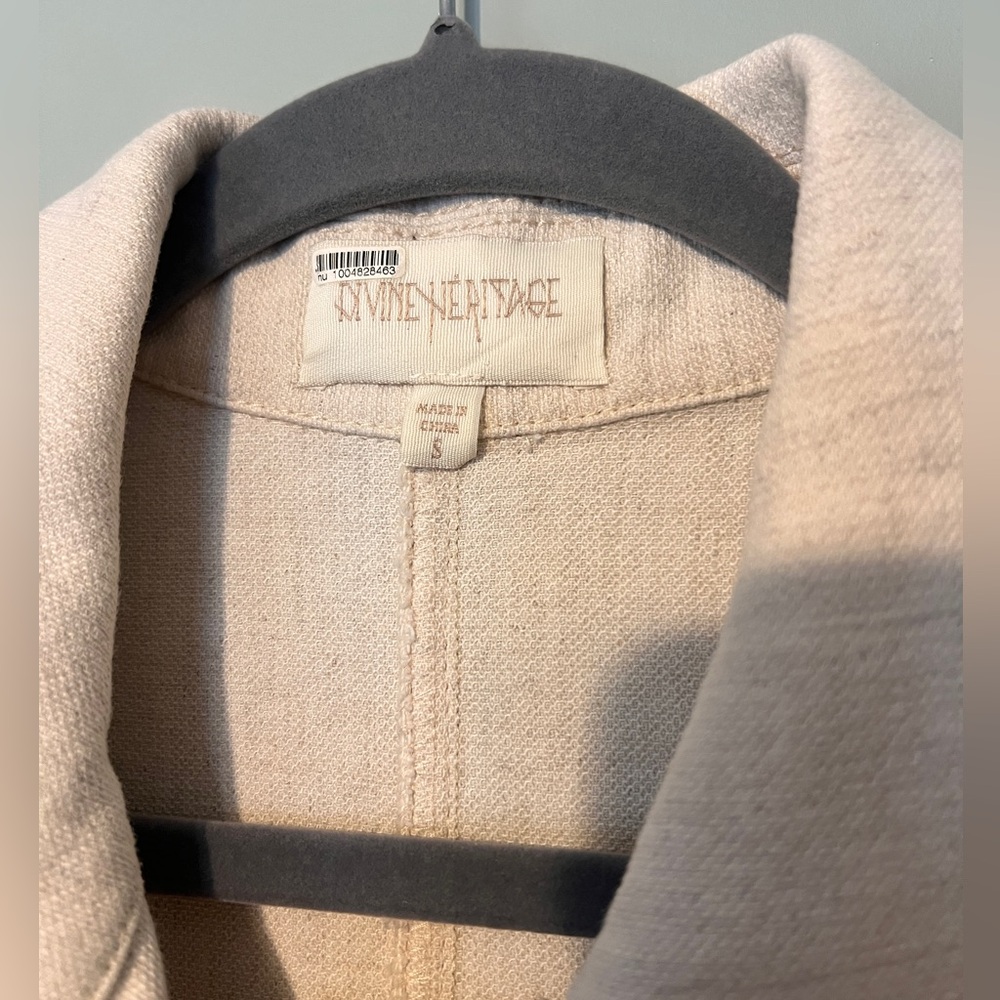 Divine Heritage Princess Cotton Linen Cargo Puff Sleeve Jumpsuit‎ Tan Size Small - Picture 6 of 11